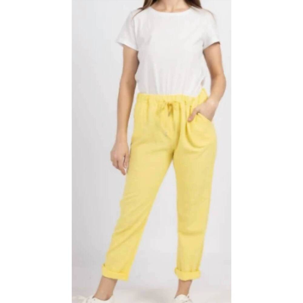 NEW LOOWIE copan italian gauze cotton pants in yellow